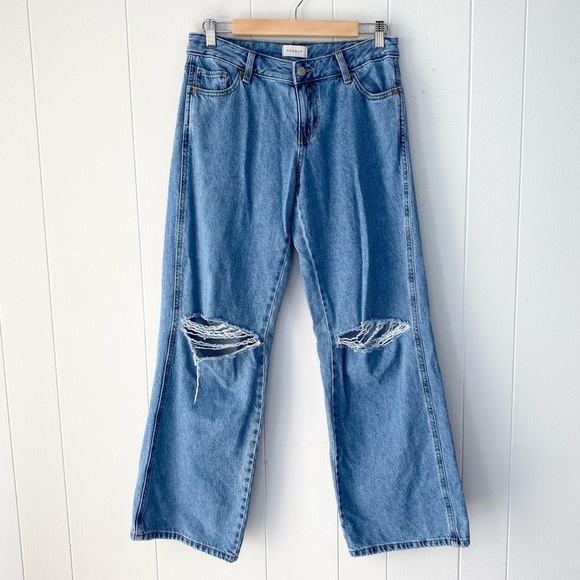 Pacsun Low Rise Baggy Light Wash Women's Size 26 Wide Leg Distressed Jeans - Picture 1 of 15